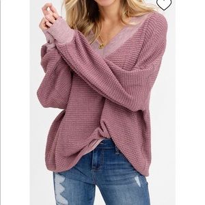 Waffle V-Neck Top